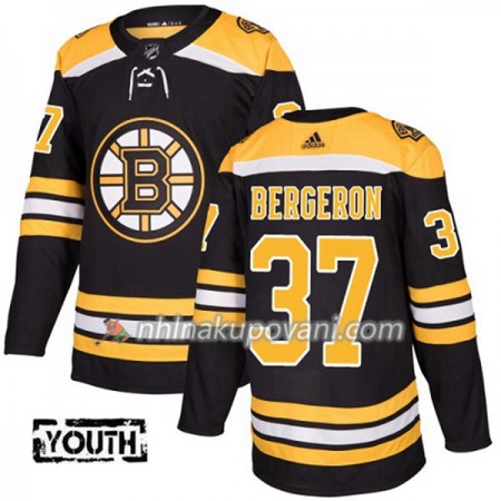Boston Bruins Dresy Patrice Bergeron 37 Adidas 2017-2018 Černá Authentic - Dětské